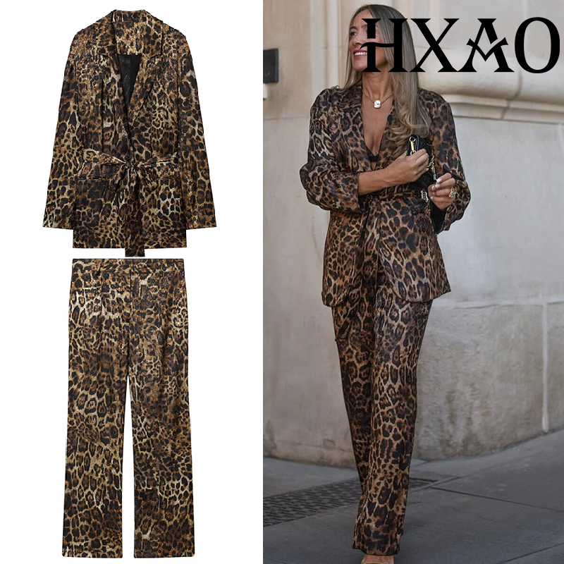 Women'S Formal Wear Pants - HXAO Leopard Pants Sets 2 Piece