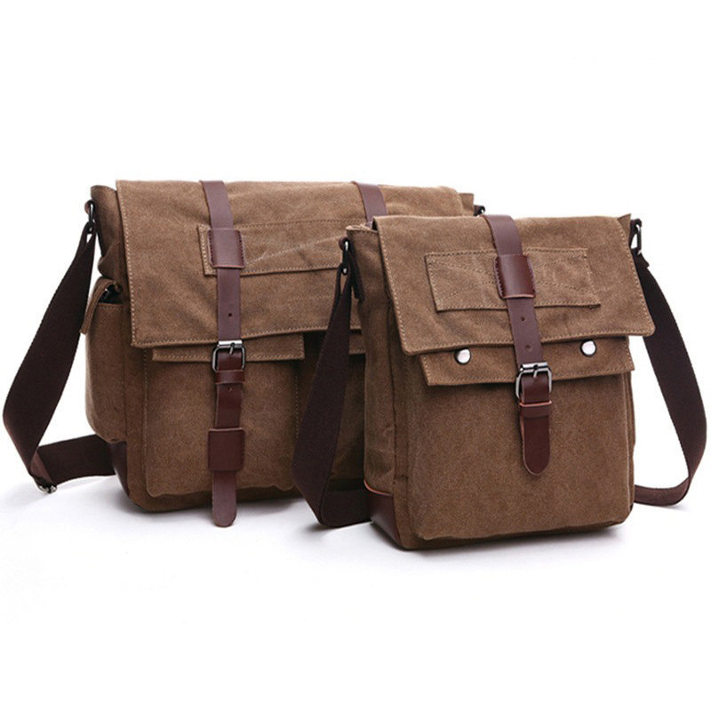 Structured Handbag Work - Retro Men Messenger Bags Vintage Canvas