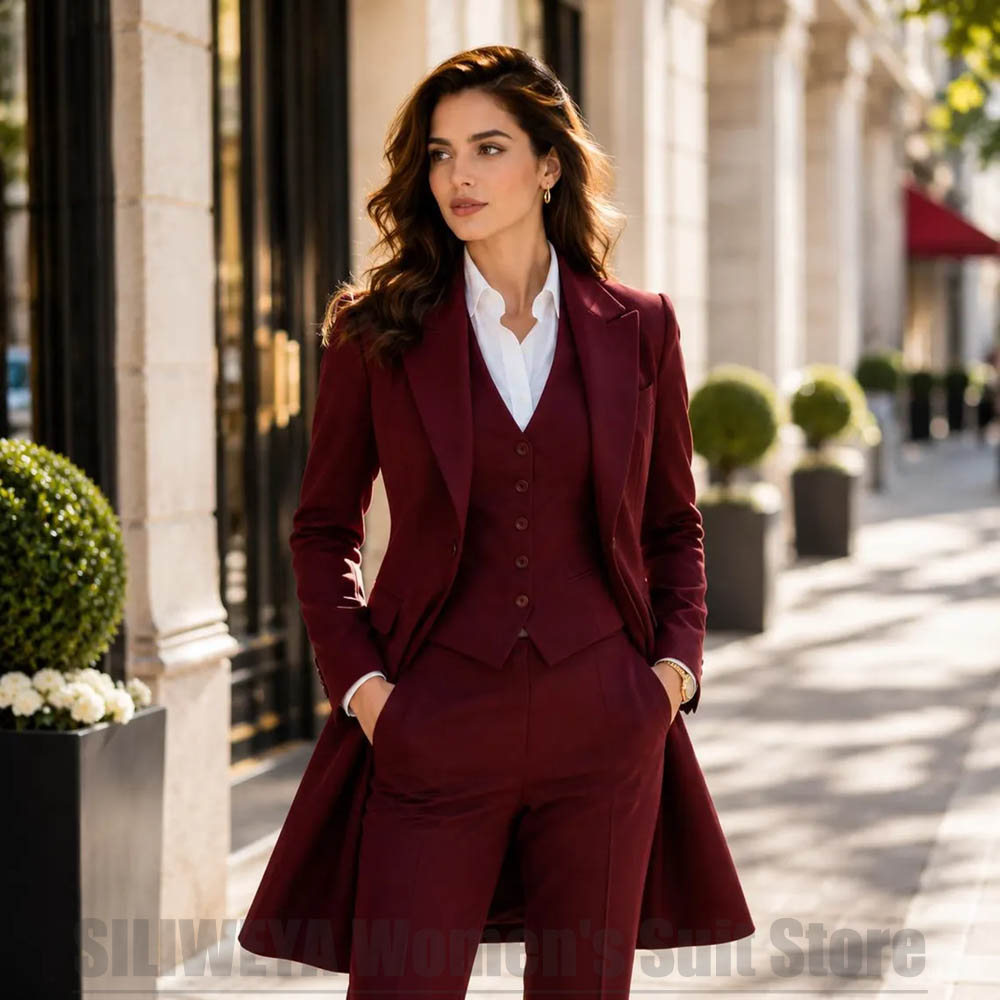 Women Formal Wear With Blazer - Fashion Women 3 Piece Suit Elegant