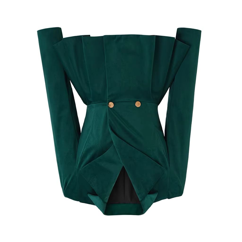 Women'S Gothic Formal Wear - In Stock Vintage Gothic Green Velvet