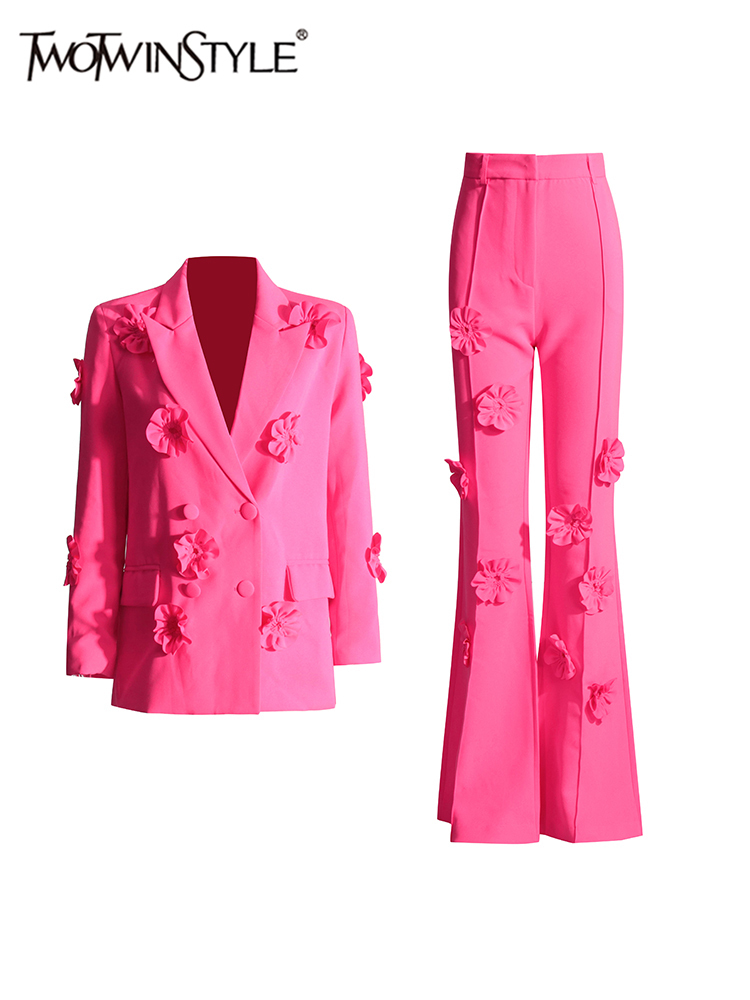 Women'S Formal Wear Pants - TWOTWINSTYLE Spliced Appliques Elegant Set For