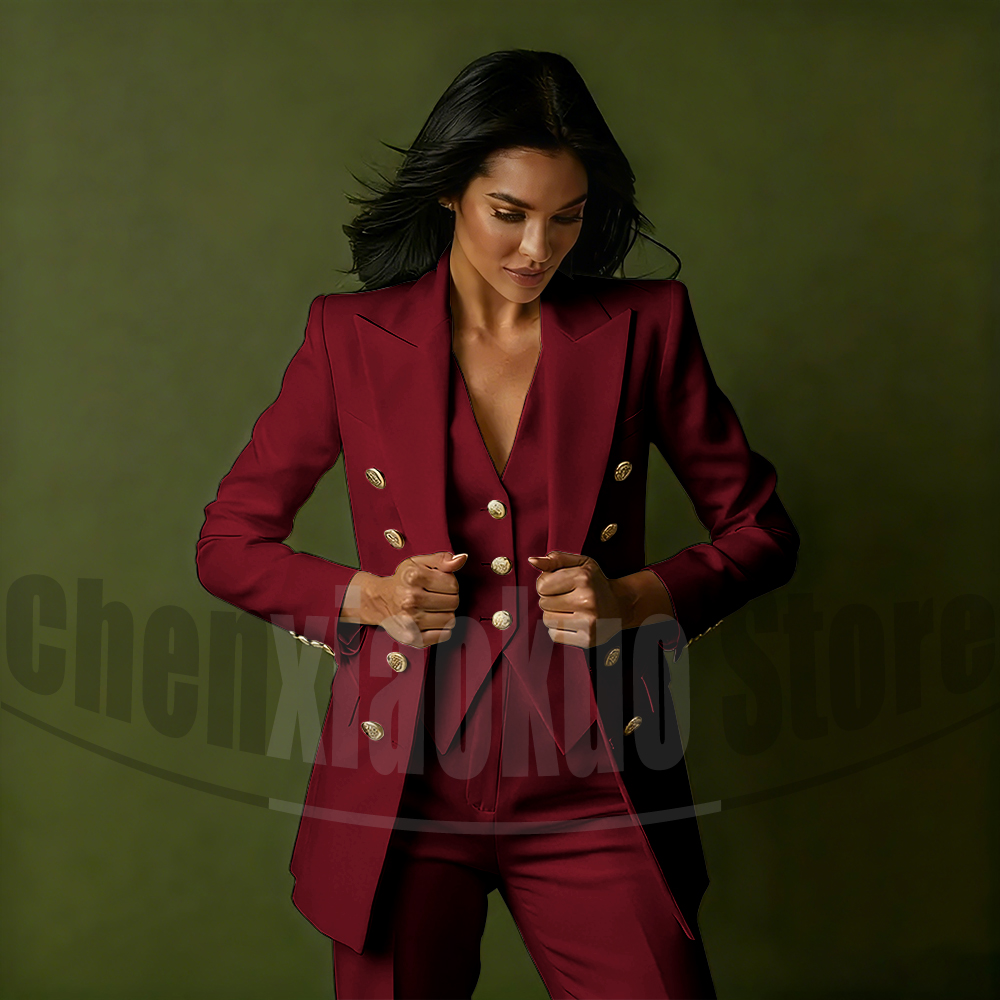 Women's Double Breasted Three  - Women Formal Wear With Blazer 评论和价格