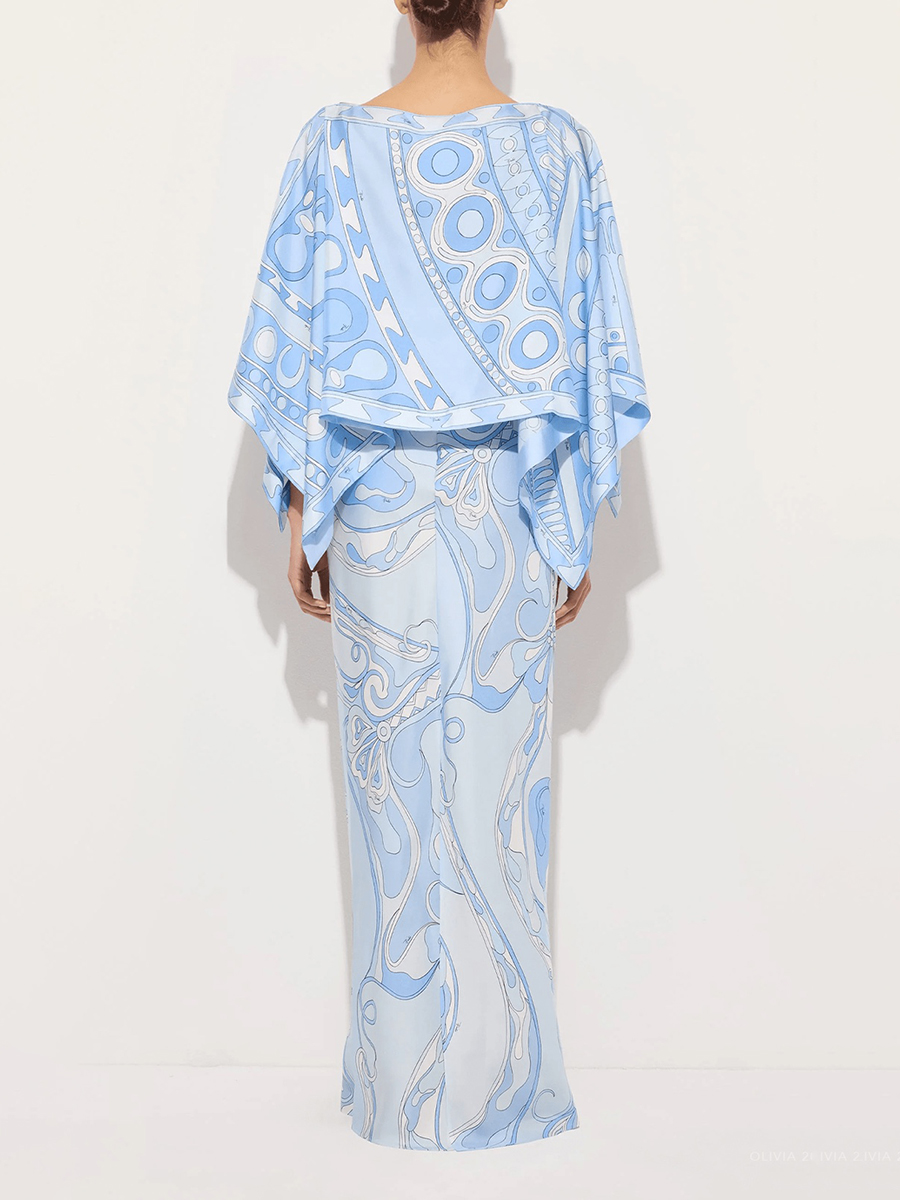 VGH Light Blue Abstract Print  - Women Formal Wear For Summer 评论和价格