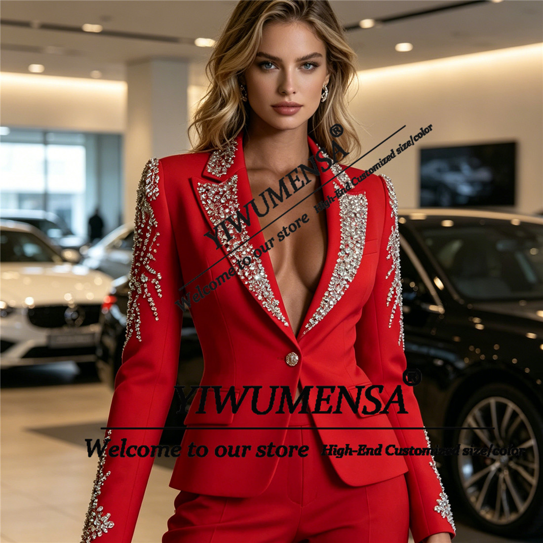 Luxury Women Suits 2 Pieces Se - Women Formal Wear With Blazer 评论和价格