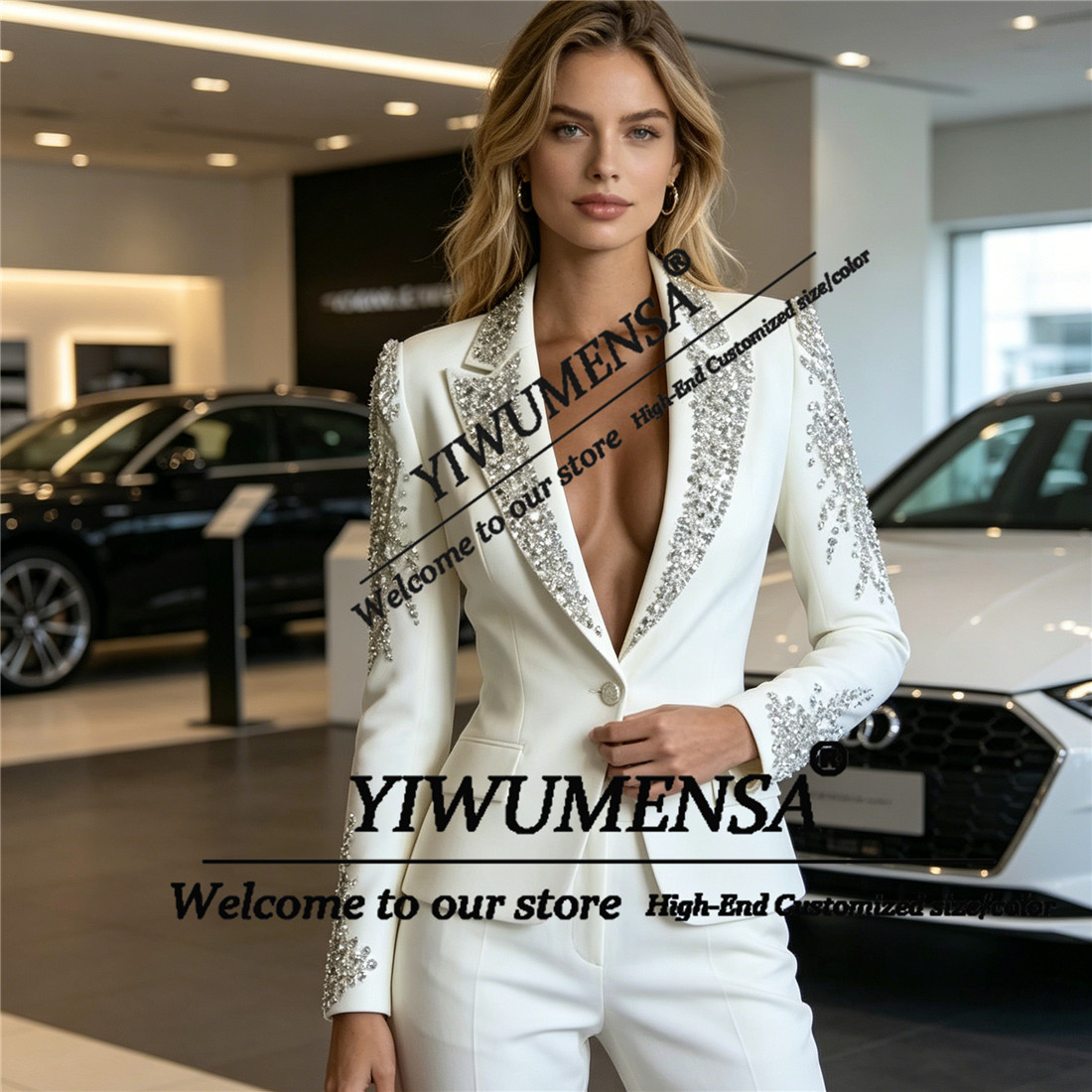 Luxury Women Suits 2 Pieces Se - Women Formal Wear With Blazer 评论和价格