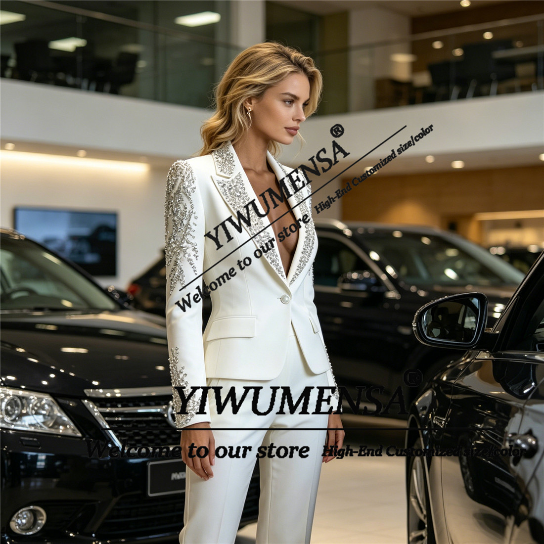 Luxury Women Suits 2 Pieces Se - Women Formal Wear With Blazer 评论和价格