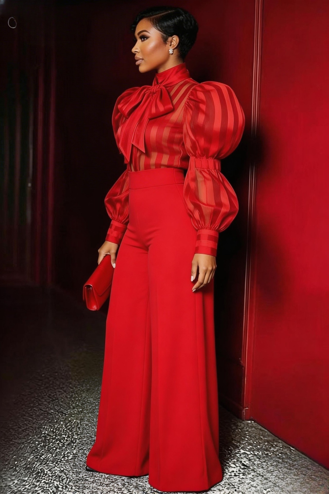 Plus Size Front Seam Wide Leg  - Women'S Formal Wear Pants 评论和价格