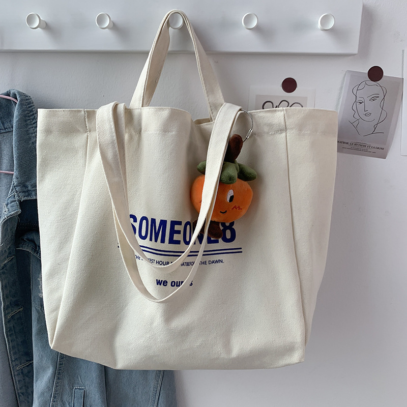 Letter ins Canvas Bag Student  - Structured Handbag Work 评论和价格