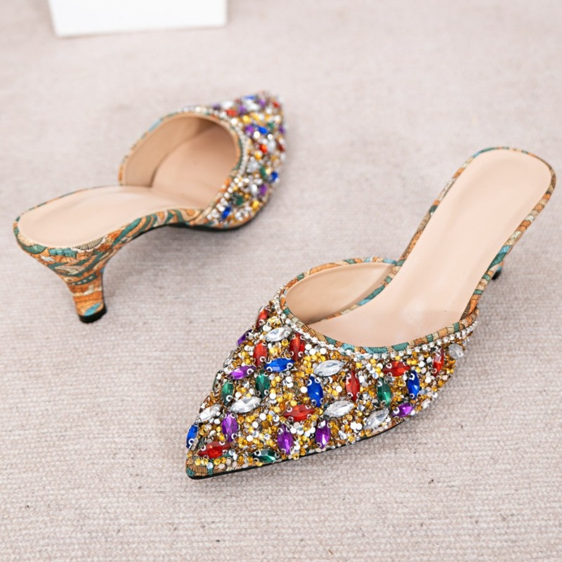 Luxury Rhinestone Kitten Heel  - Kitten Heel Women 评论和价格