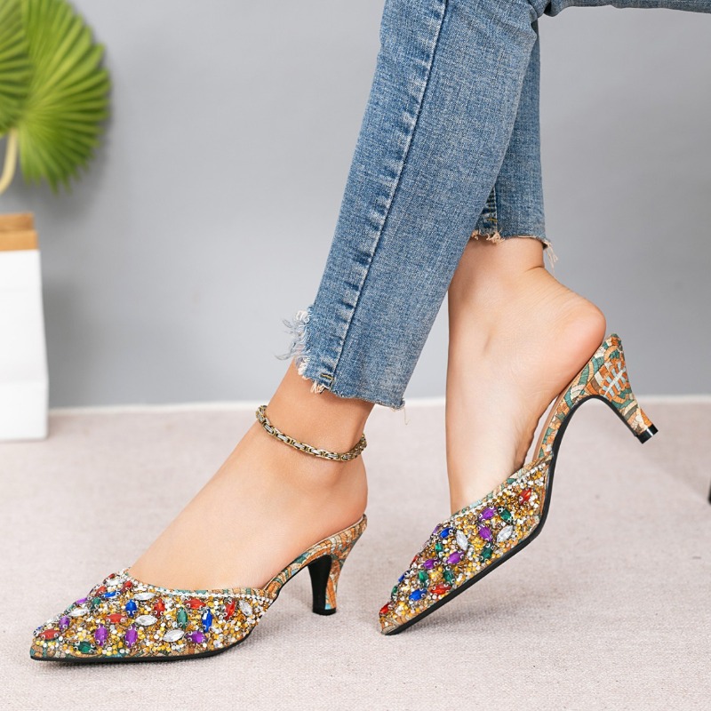 Luxury Rhinestone Kitten Heel  - Kitten Heel Women 评论和价格