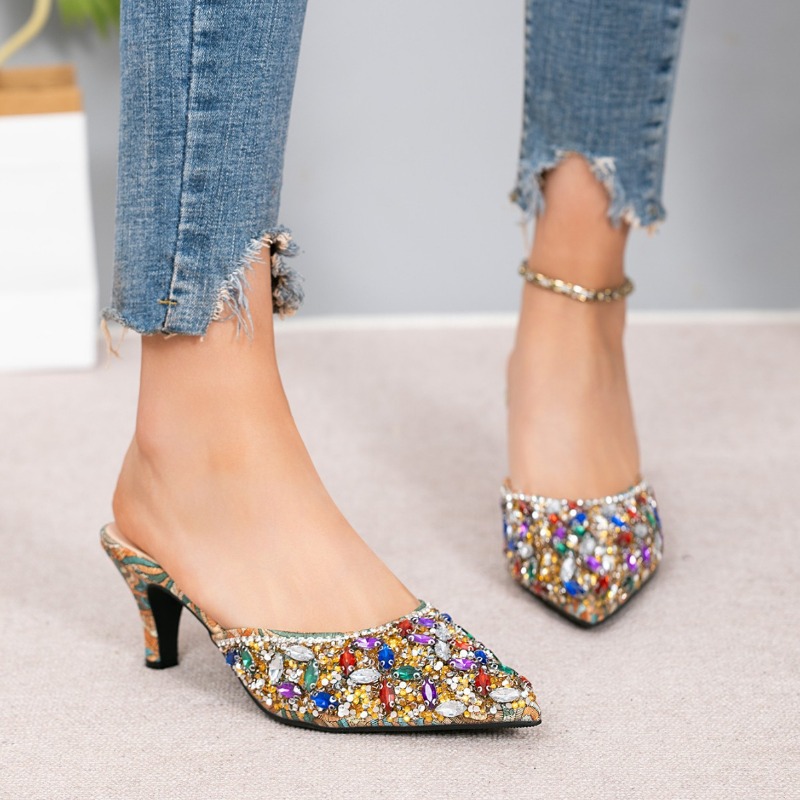 Luxury Rhinestone Kitten Heel  - Kitten Heel Women 评论和价格