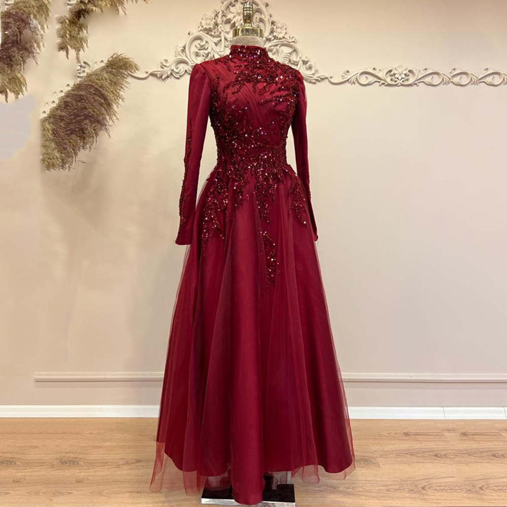 Beads Ankle Length A Line Prom - Women Formal Party Wear Dress 评论和价格