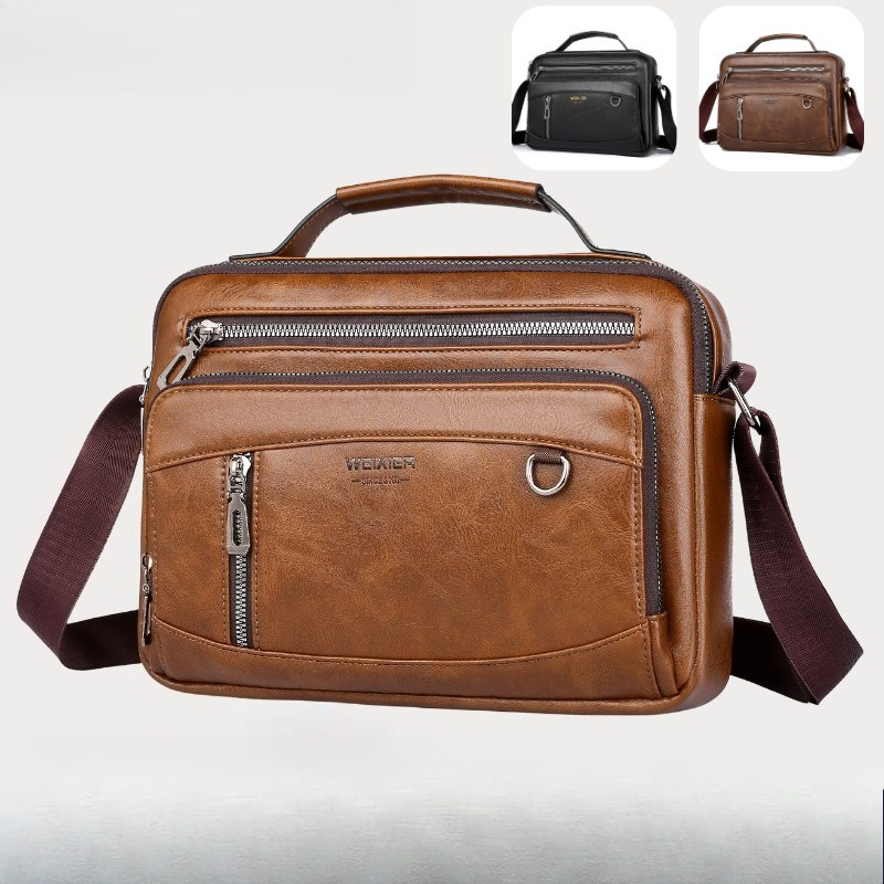 Men's PU Leather Shoulder Bag  - Structured Handbag Work 评论和价格