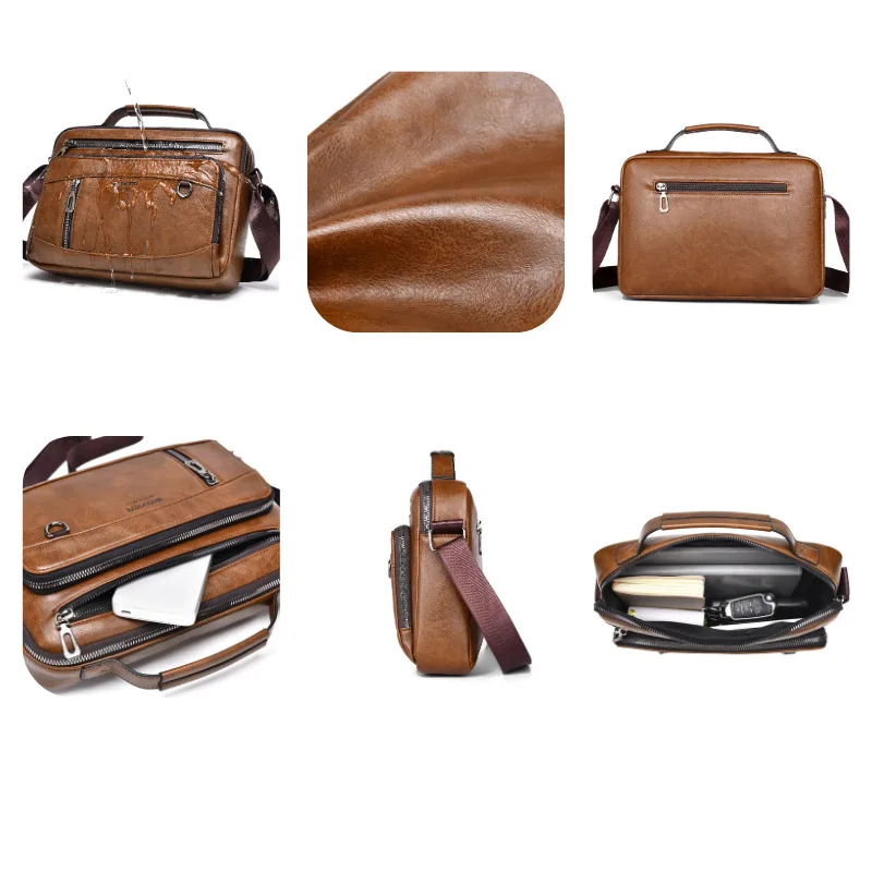 Men's PU Leather Shoulder Bag  - Structured Handbag Work 评论和价格
