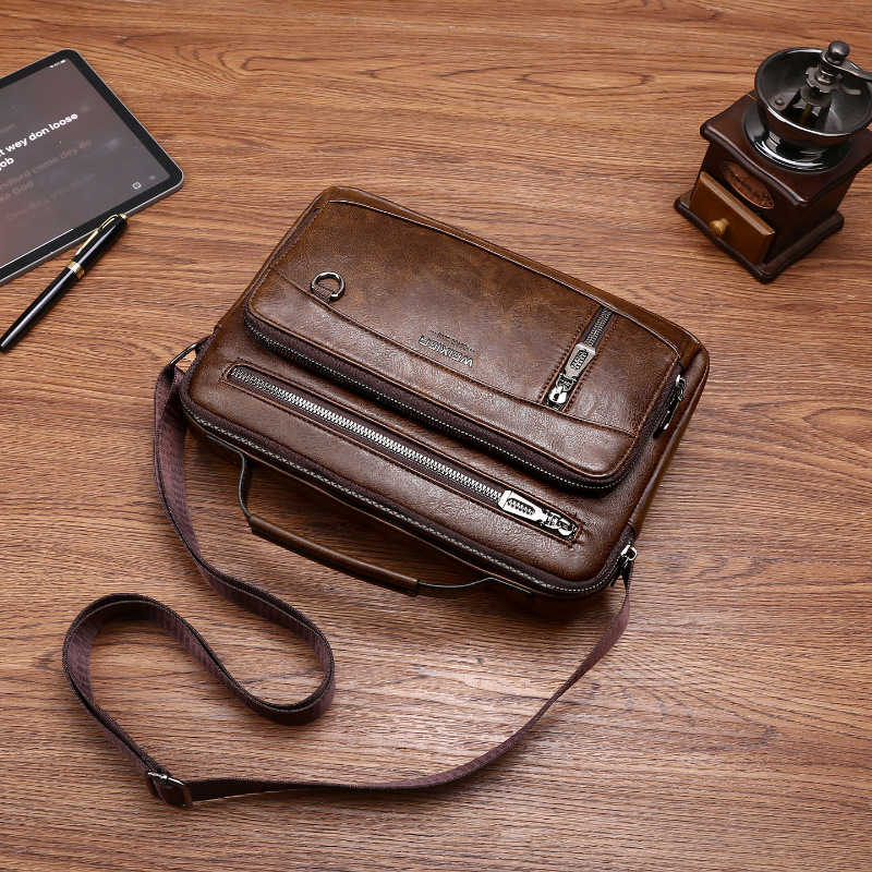 Men's PU Leather Shoulder Bag  - Structured Handbag Work 评论和价格