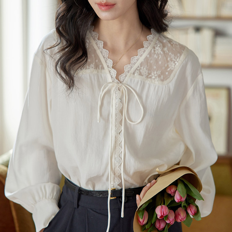 Long Sleeve Shirts Womens Sati - Women Formal Blouses For Evening Wear 评论和价格