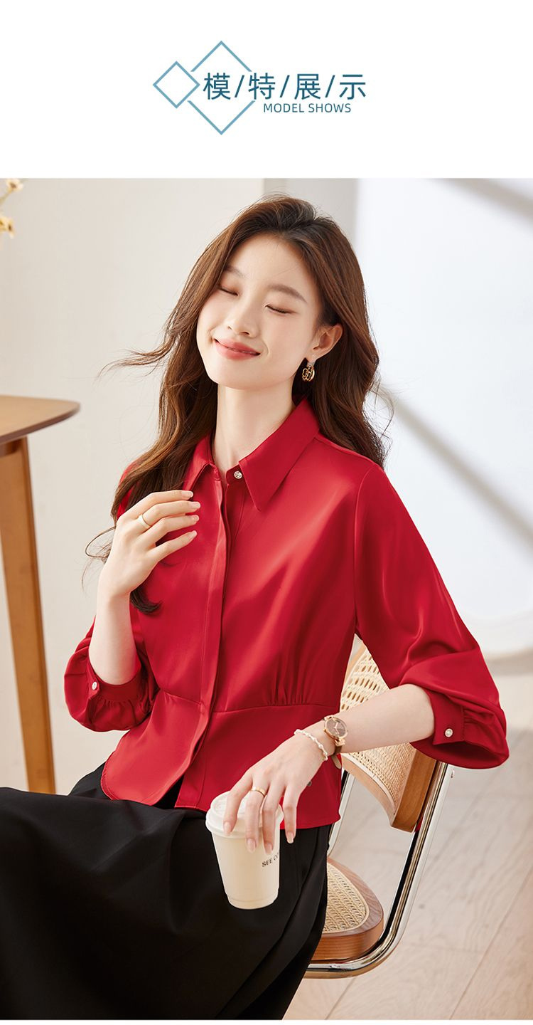 Long Sleeve Shirts Womens Cott - Women Formal Blouses For Evening Wear 评论和价格