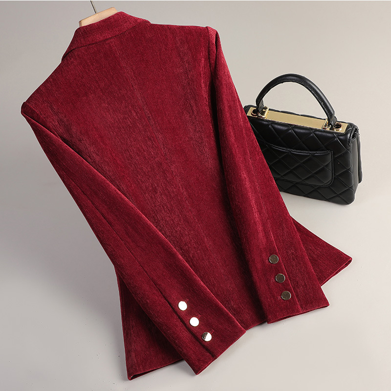 Yellow Gold Velvet Blazer Wome - Women Formal Wear With Blazer 评论和价格