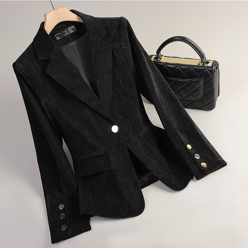 Yellow Gold Velvet Blazer Wome - Women Formal Wear With Blazer 评论和价格