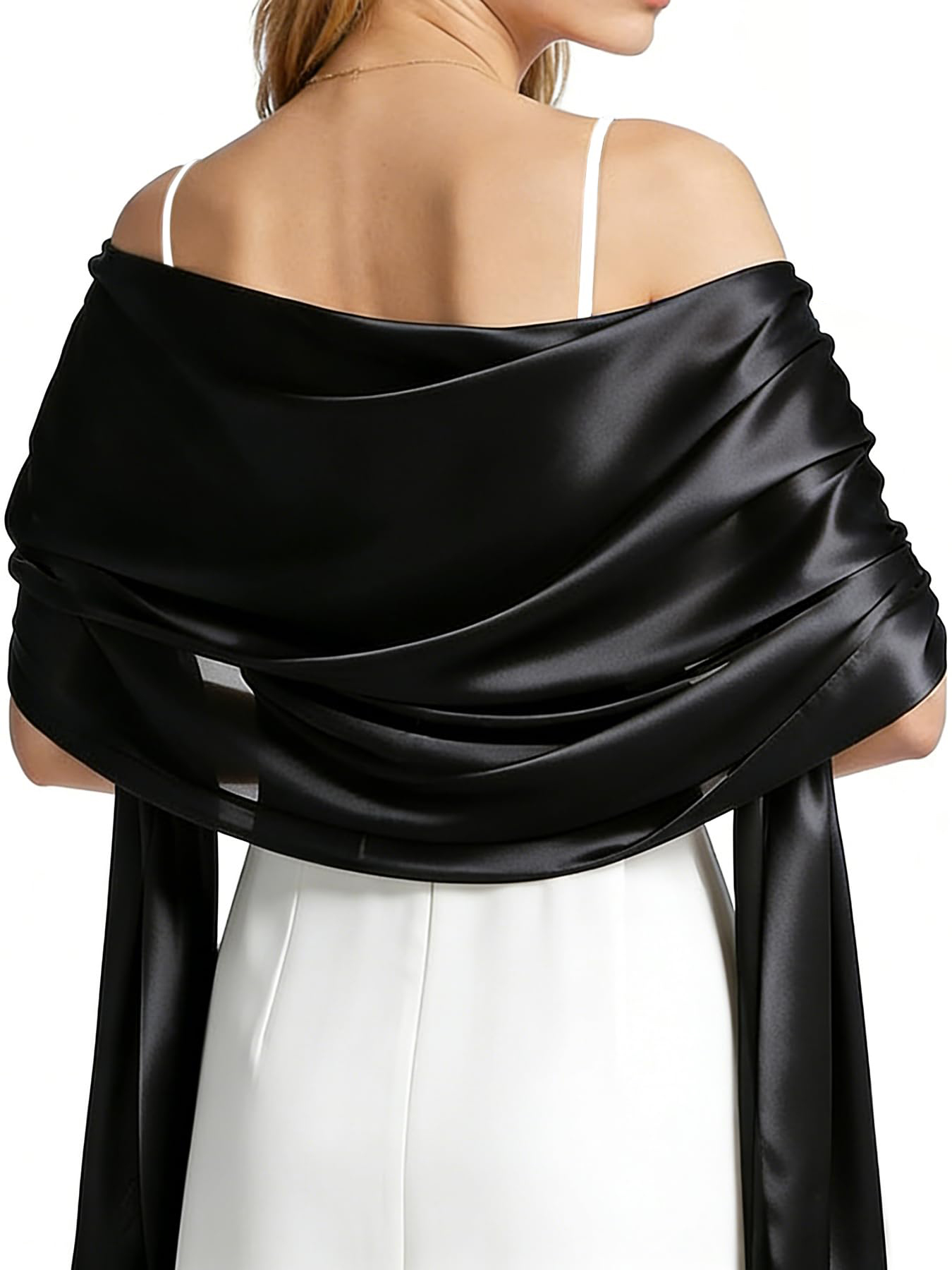 Women Satin Shawl Wrap for Eve - Women Formal Wear For Summer 评论和价格