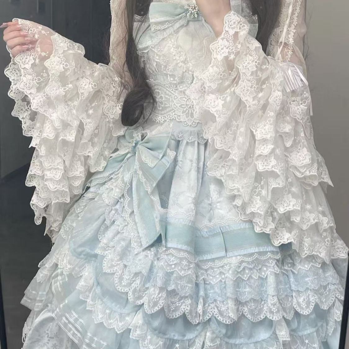 Sweet Lolita Blouse Lace Trim  - Women Formal Blouses For Evening Wear 评论和价格