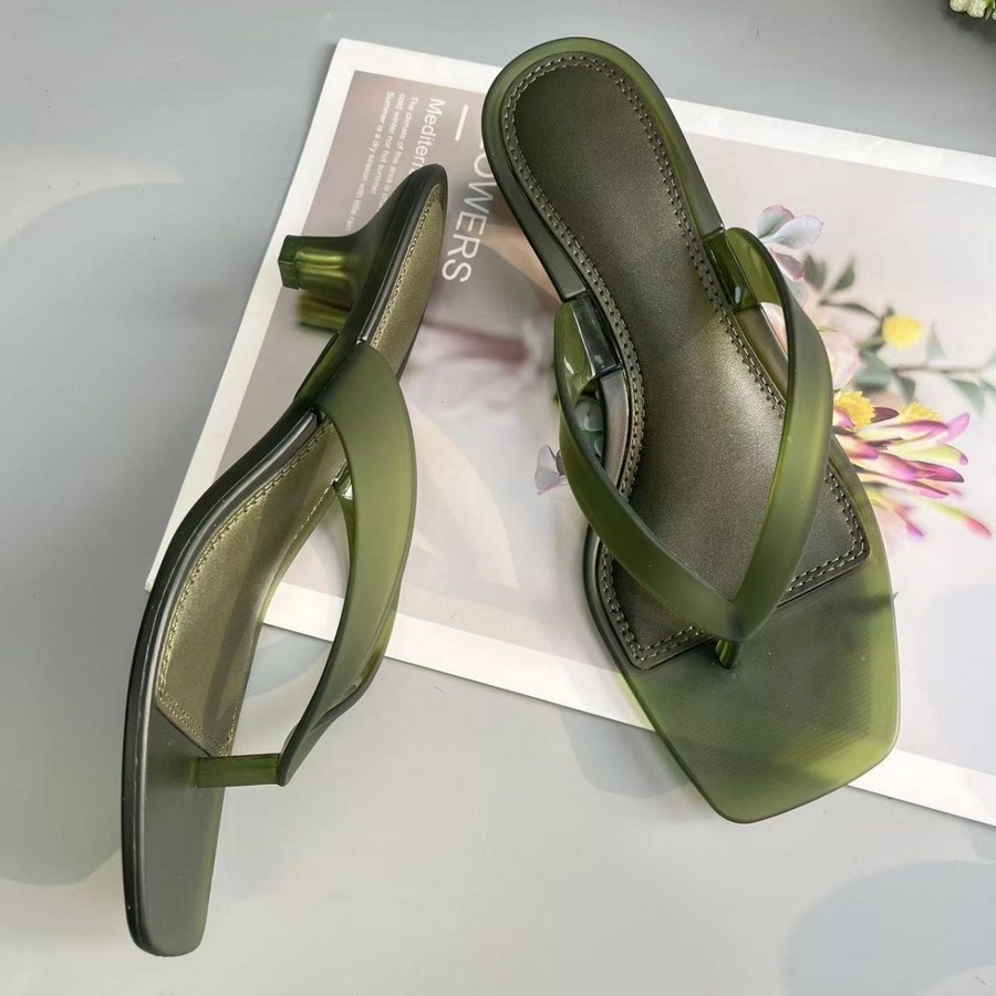 Korean Muted Tone Olive Green  - Kitten Heel Women 评论和价格