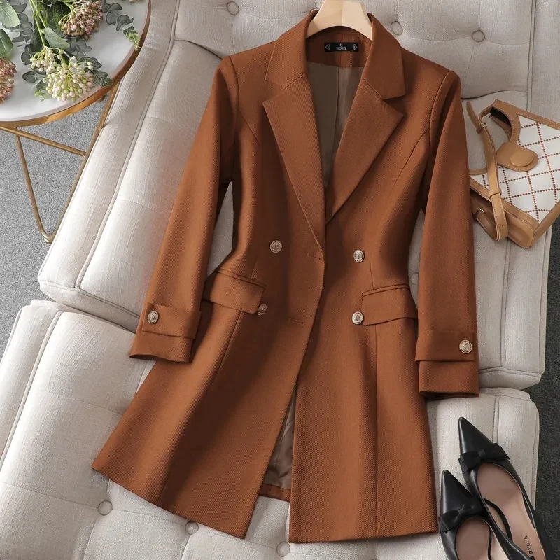 Autumn Winter Jacket Women Lon - Women Formal Wear With Blazer 评论和价格