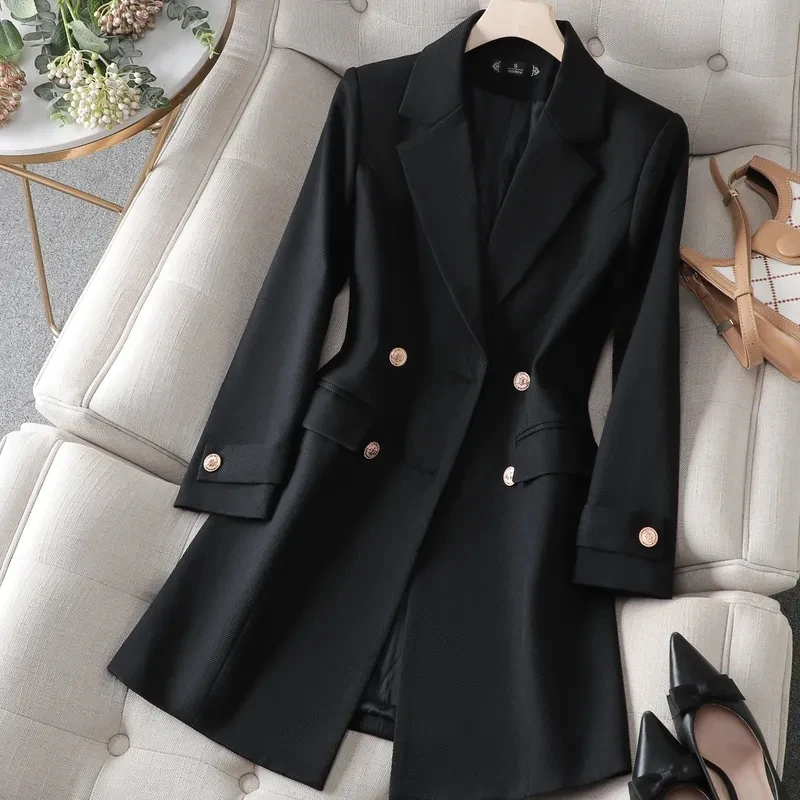 Autumn Winter Jacket Women Lon - Women Formal Wear With Blazer 评论和价格