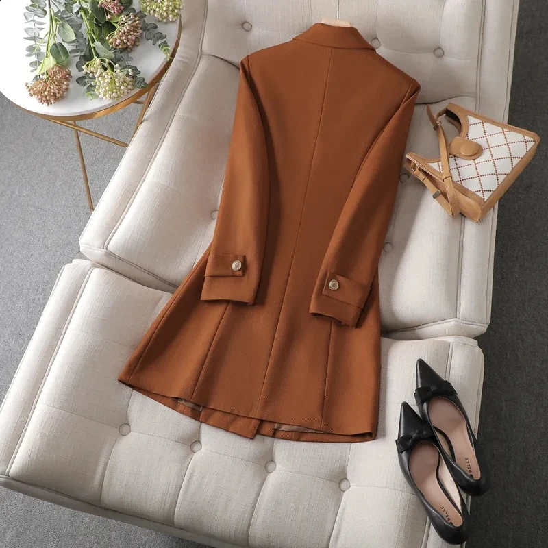 Autumn Winter Jacket Women Lon - Women Formal Wear With Blazer 评论和价格