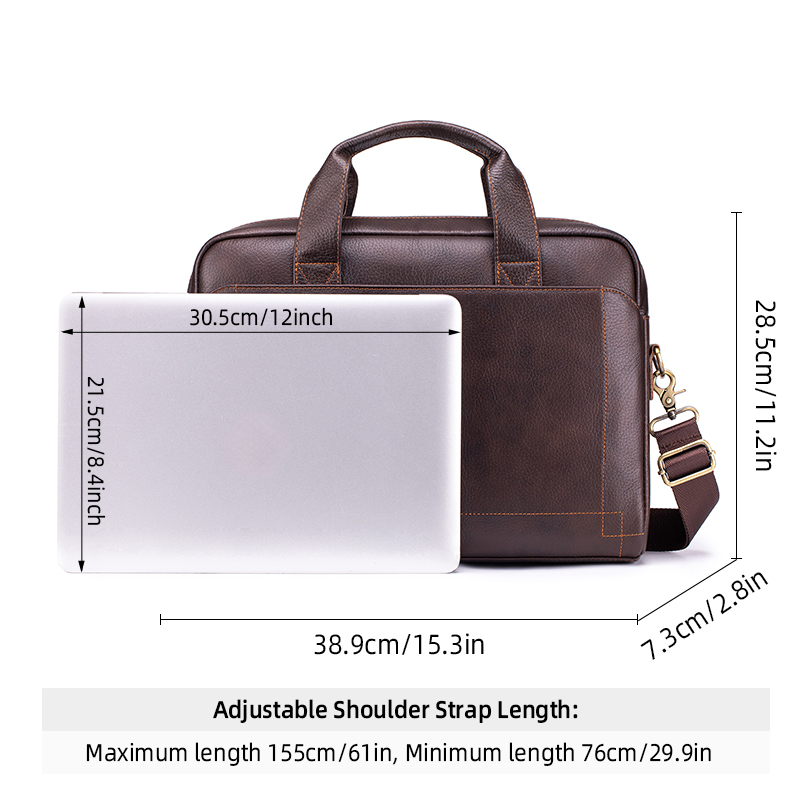 Genuine Leather Men's Business - Structured Handbag Work 评论和价格
