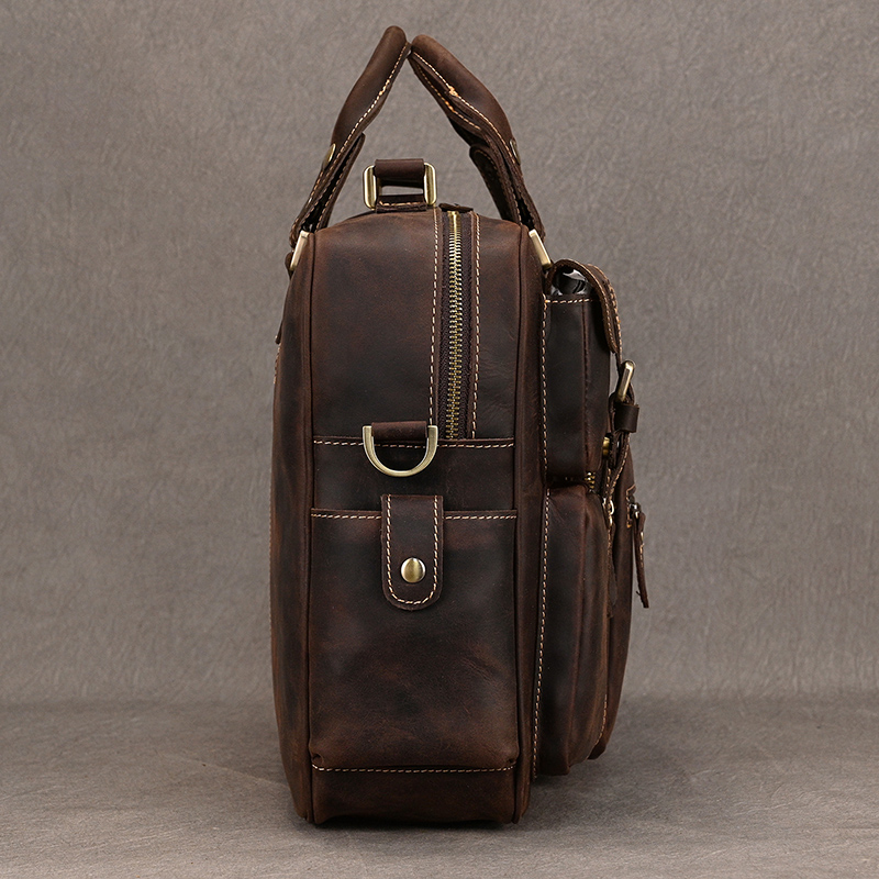 Luufan Vintage Crazy Horse Lea - Structured Handbag Work 评论和价格