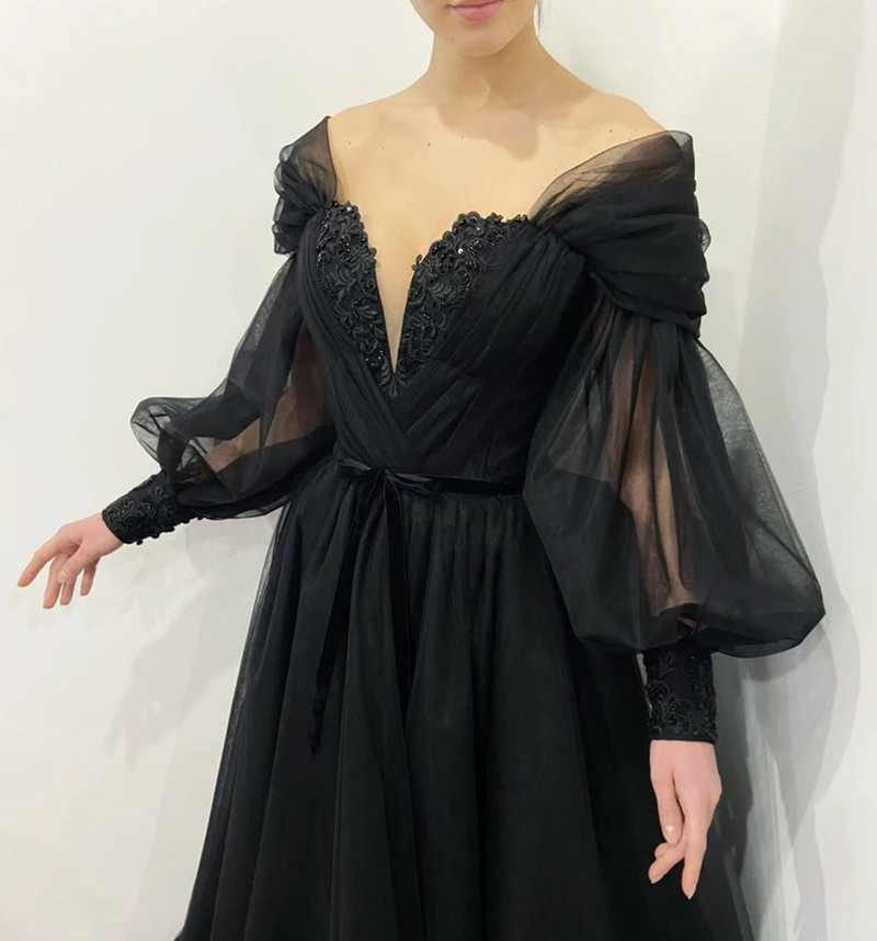 Customized Gothic Black Weddin - Women'S Gothic Formal Wear 评论和价格