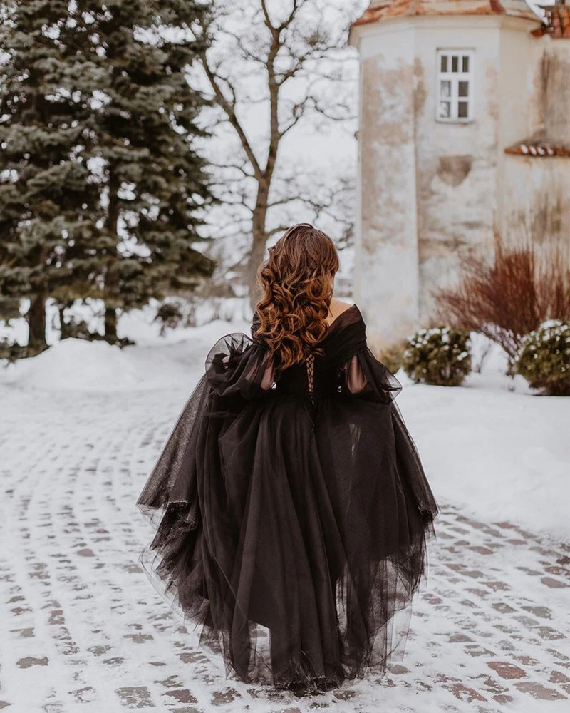 Customized Gothic Black Weddin - Women'S Gothic Formal Wear 评论和价格