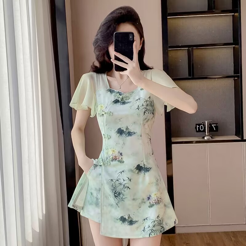 Summer Chinese Style Sweet Che - Women Formal Wear For Summer 评论和价格