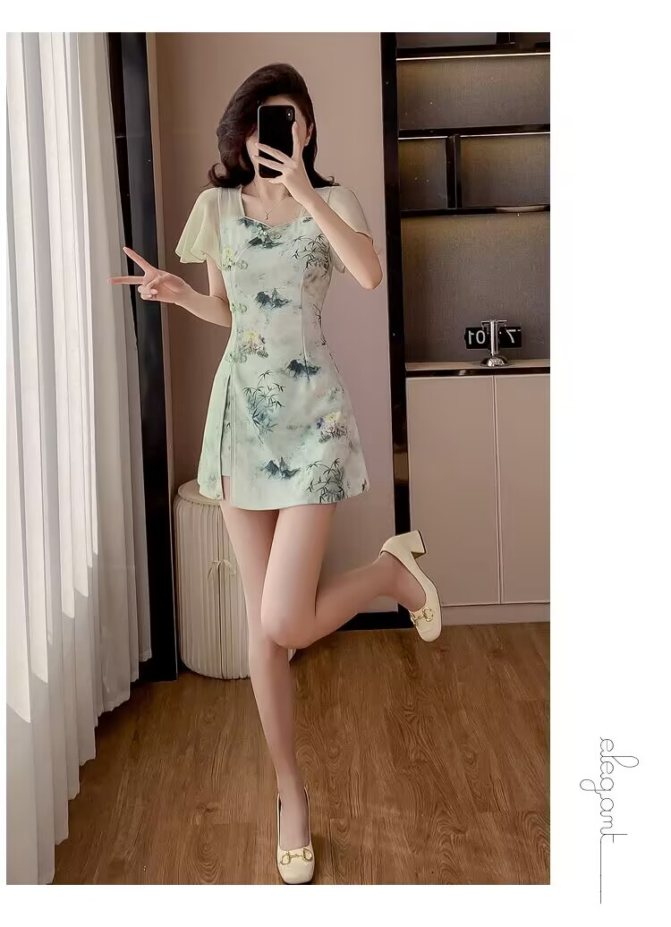 Summer Chinese Style Sweet Che - Women Formal Wear For Summer 评论和价格