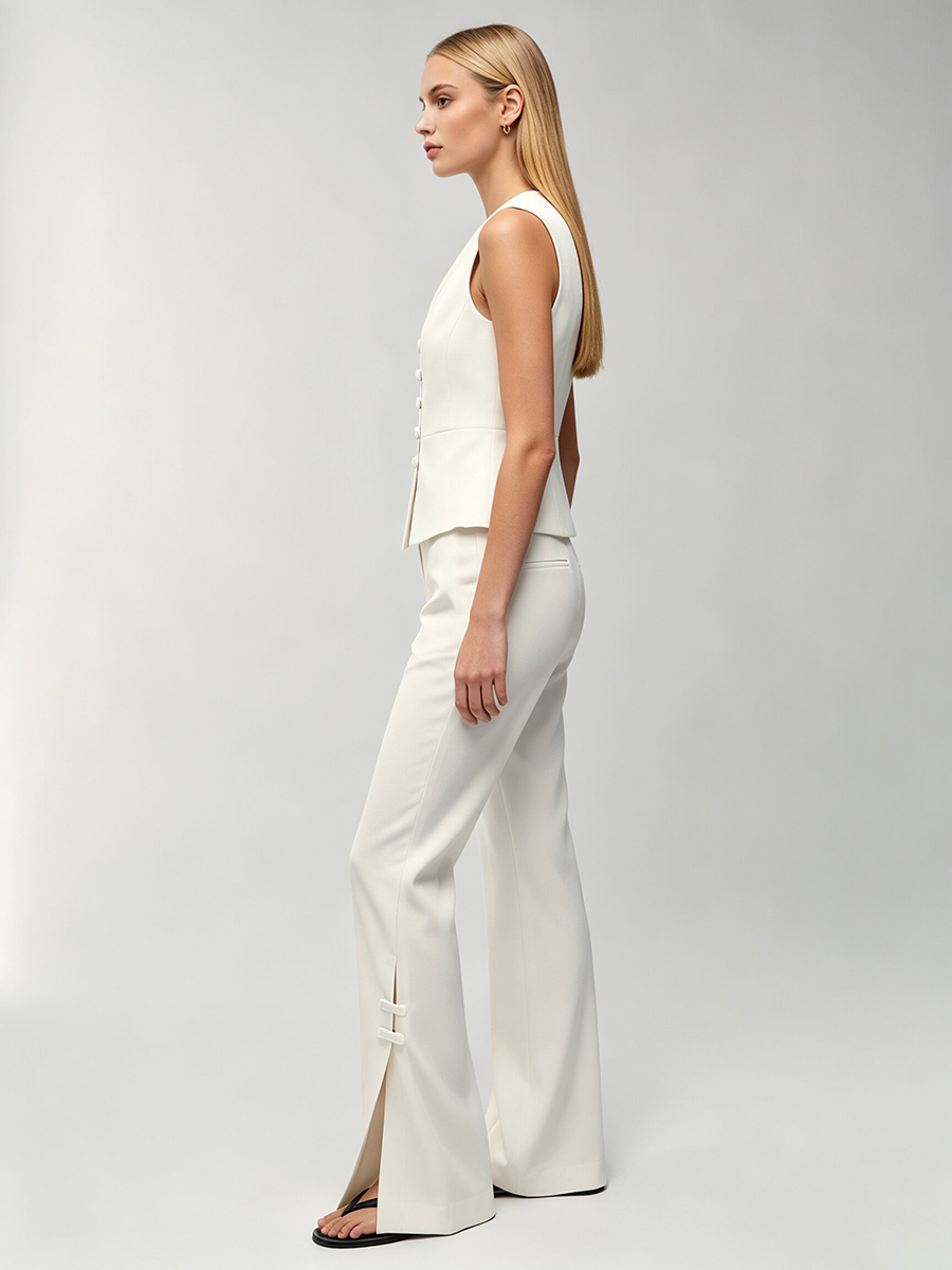 LIMO Women White Chinese Frog  - Women'S Formal Wear Pants 评论和价格