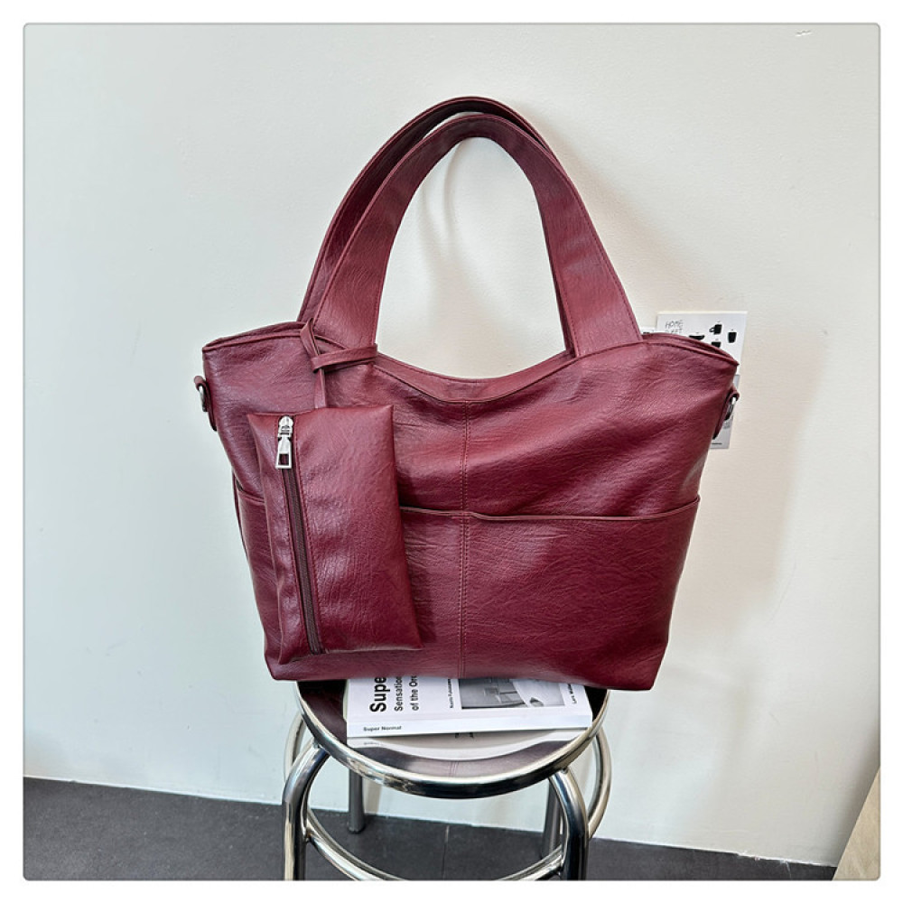 Soft Synthetic Leather Tote Ba - Structured Handbag Work 评论和价格