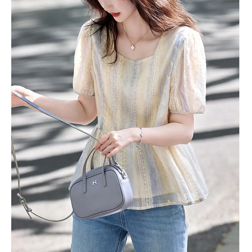 Women Korean Style Loose Puff  - Women Formal Blouses For Evening Wear 评论和价格