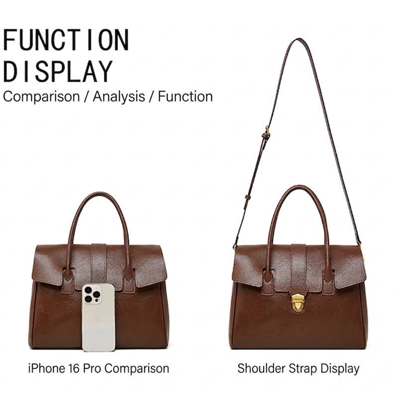 BURMINSA Genuine Leather Top H - Structured Handbag Work 评论和价格