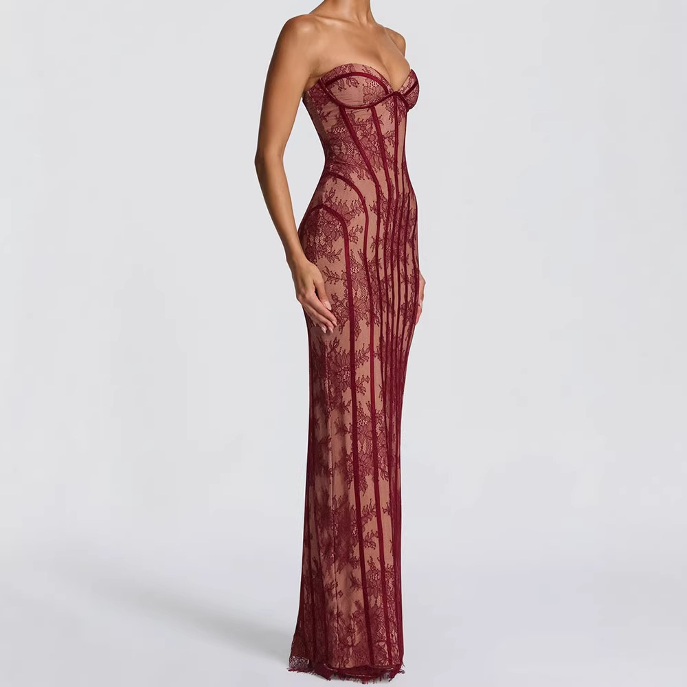 Strapless Bodycon Maxi Dress f - Women Formal Wear For Summer 评论和价格