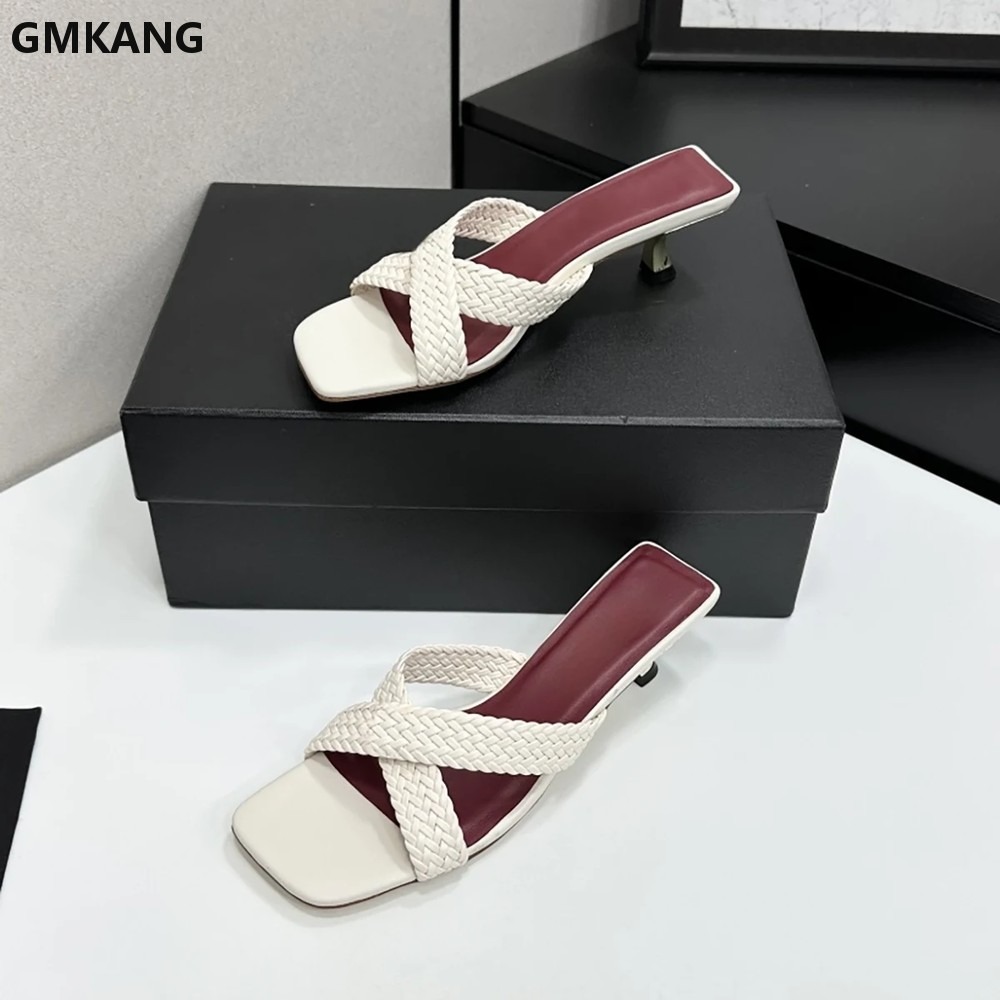 Pointed Toe Kitten Heel Slippe - Kitten Heel Women 评论和价格
