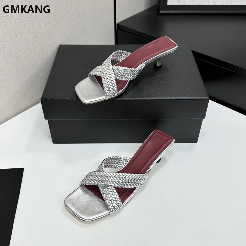 Pointed Toe Kitten Heel Slippe - Kitten Heel Women 评论和价格
